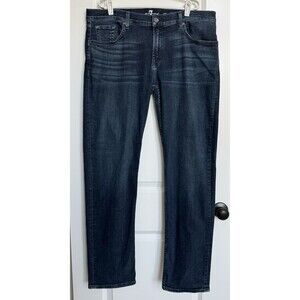 7 For All‎ Mankind Jeans Mens 40X34 Blue Standard Straight Denim Pants Preppy